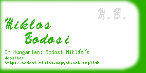 miklos bodosi business card